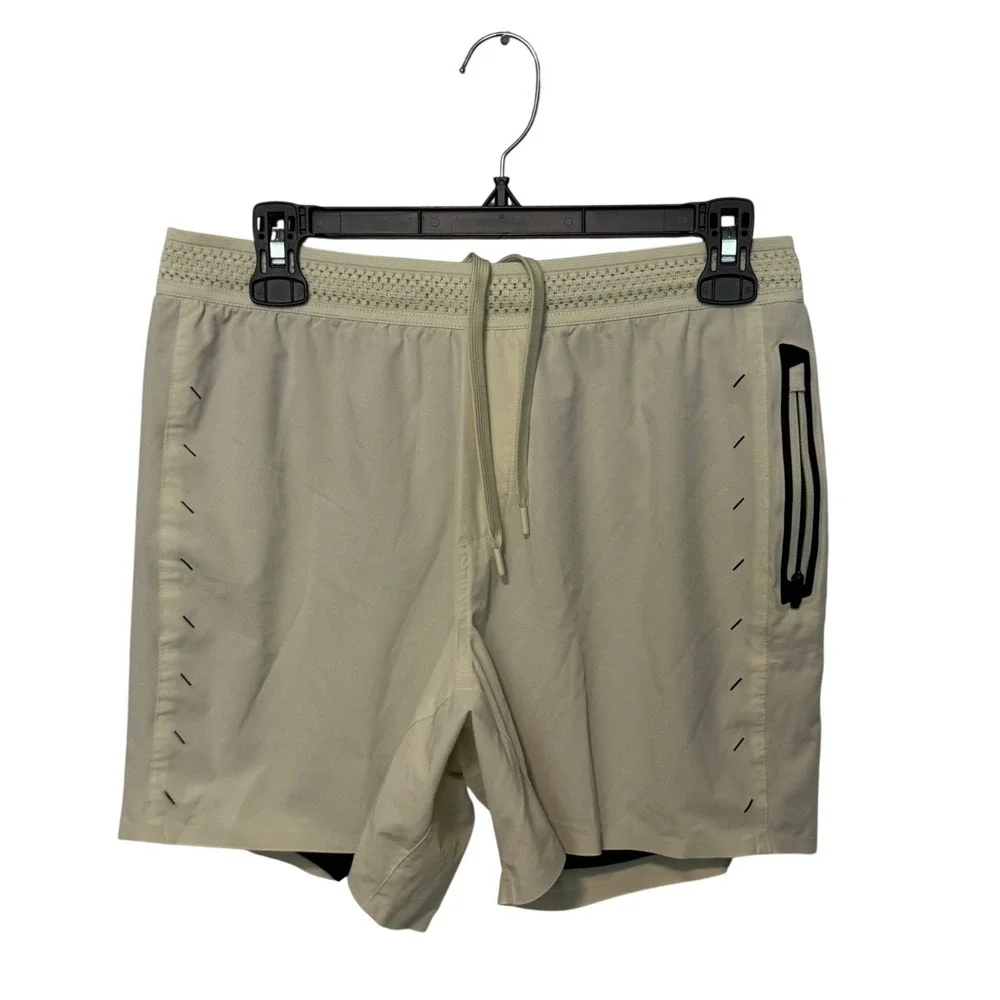 Ten Thousand The Session Short Mens Medium 5 Inch Yellow Lined Performance Gym